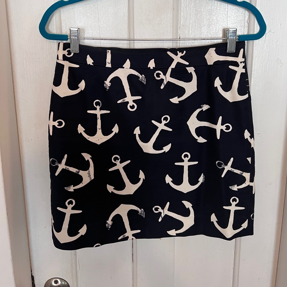 J. Crew nautical anchor mini skirt, size 4, dark navy blue